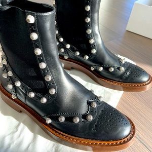Balenciaga Leather Silver Studded boots